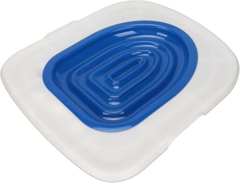 Cat Toilet Training Kit - Universal Reusable Environmentally Friendly Trainer for Pet Cleaning (White Tray, 1 Blue Inner Support) in Kuwait