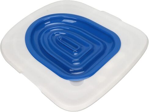 Cat Toilet Training Kit - Universal Reusable Environmentally Friendly Trainer for Pet Cleaning (White Tray, 1 Blue Inner Support) in Kuwait