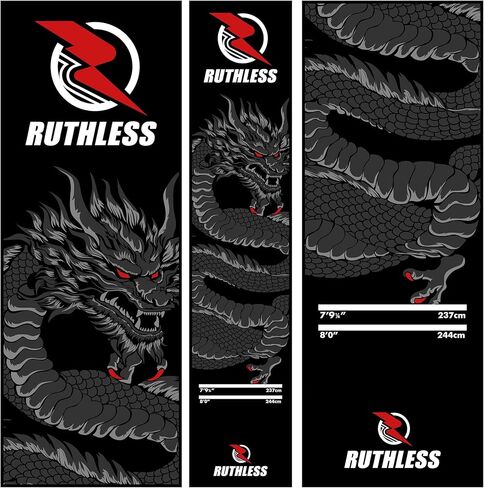 RUTHLESS Darts Mat | Heavy Duty Non Slip Durable Carpet Dart Mat, Cobra, Black (MAT68). in Saudi Arabia