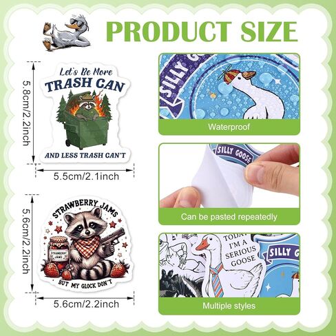 Chivertion 400 Pcs Funny Stickers Funny Stickers for Adults Cool Stickers Laptop Stickers Waterproof Sticker Sarcastic Stickers Hat Wall Window Bumper Sticker, 50 Styles in Kuwait