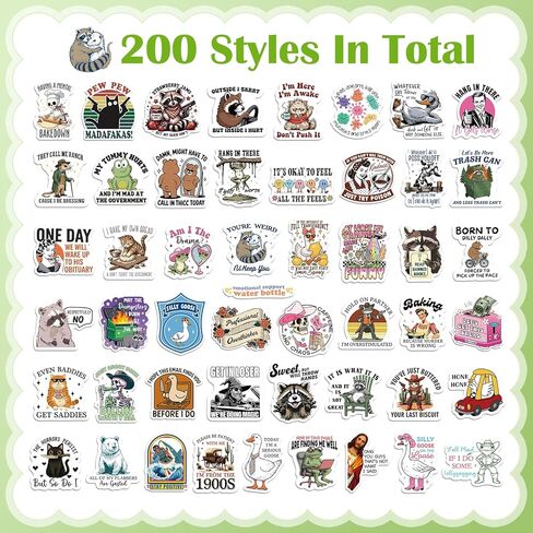 Chivertion 400 Pcs Funny Stickers Funny Stickers for Adults Cool Stickers Laptop Stickers Waterproof Sticker Sarcastic Stickers Hat Wall Window Bumper Sticker, 50 Styles in Kuwait