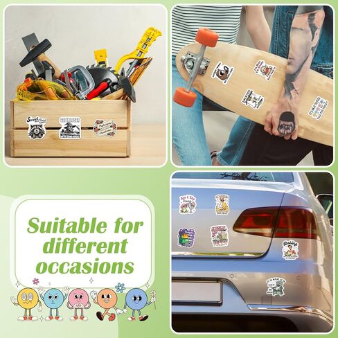 Chivertion 400 Pcs Funny Stickers Funny Stickers for Adults Cool Stickers Laptop Stickers Waterproof Sticker Sarcastic Stickers Hat Wall Window Bumper Sticker, 50 Styles in Kuwait