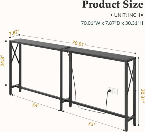 طاولة وحدة التحكم، طاولة أريكة ضيقة مقاس 68.5 بوصة، خلف طاولة الأريكة، طاولة المدخل، طاولة أريكة صناعية للممر، غرفة المعيشة، غرفة النوم، طاولة وحدة تحكم طويلة in Kuwait