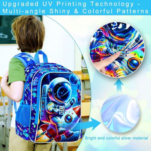 حقيبة ظهر مكونة من 3 قطع للأولاد، مجموعة حقائب كتب للأطفال من كوالا مقاس 16 بوصة لرياض الأطفال في مرحلة ما قبل المدرسة الابتدائية، وحقائب ظهر مدرسية مع صندوق غداء (أزرق) in Kuwait