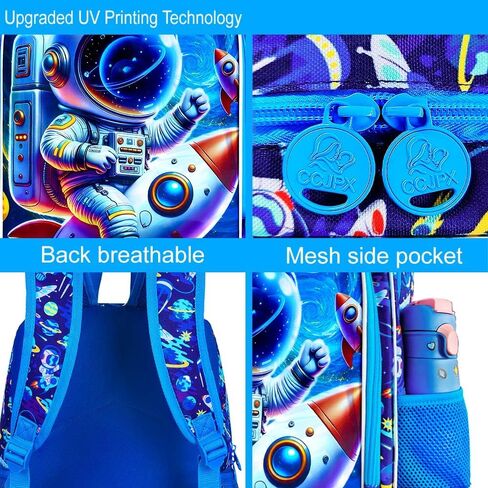 حقيبة ظهر مكونة من 3 قطع للأولاد، مجموعة حقائب كتب للأطفال من كوالا مقاس 16 بوصة لرياض الأطفال في مرحلة ما قبل المدرسة الابتدائية، وحقائب ظهر مدرسية مع صندوق غداء (أزرق) in Kuwait