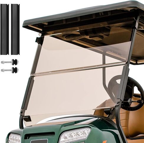 5MM Thick Club Windshield for 2004-UP Club Car Precedent Golf Cart, Foldable| Clear| Impact Resistant Club Car Golf Cart Windshield Fit 1 Inch Square Strut Window Frame (Clear) in Saudi Arabia