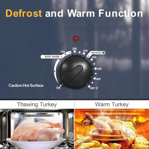 Royalcraft Roaster Oven with Self-Basting Lid, 18qt Electric Roaster with Removable Pan & Rack, Turkey Roaster Oven with Defrost & Warm Function, Stainless Steel, Blue in Saudi Arabia