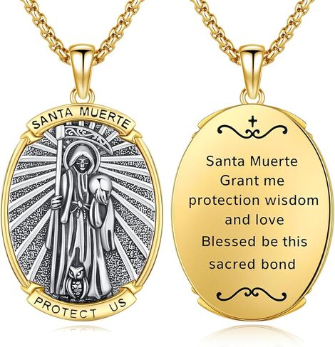 Archangel Raphael Necklace 925 Sterling Silver Saint Raphael Amulet Pendant Necklaces, Turquoise Patron Saint Raphael Jewelry for Men Women with 22 in Chain in Kuwait