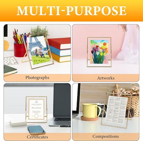 2 Pack Floating Frame For Photo Sizes (7x9,7x8,6x8,5x7), 8x10 Black Metal&Glass Floating Frames 8 x 10,Classy Photo Frames for Wedding Signs/Office,8 by 10 Industrial Float Frame in Saudi Arabia