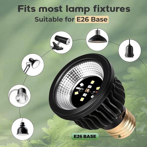 High Intensity UVB Reptile Light Bulb 6W 10.0 Full Spectrum UVA UVB for Reptiles simulating Sunlight Promote Synthesis of Vitamin D3 in Reptile Pets for Turtle,Lizard,Bearded Dragon,Spider in Saudi Arabia
