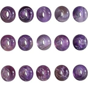 mookaitedecor 25 Pcs Indian Agate Large Hole Beads Stone Rondelle Gemstone Loose Beads for Jewelry Making, Bracelet, Macrame Projects, DIY Crafts, 8x14 mm in Kuwait