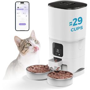 7L Automatic Cat Feeders for 2 Cats - 2.4G WiFi Timed Auto Feeder with APP Control for Remote Feeding, Automatic Cat Food Dispenser with Alexa, Detachable for Easy Clean, 1-30 Meals Per Day in Kuwait