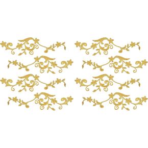 اوتنايس 5 ازواج من رقع تطريز الزهور الذهبية المطرزة للخياطة/ رقع زينة تثبت بالكي للحرف اليدوية والخياطة in Kuwait