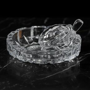 سلحفاة سلحفاة كريستالية من هوم جيني مع طبق لفنغ شوي وفاستو | تحفة حظًا سعيدًا للمنزل والمكتب والفندق | مجموعة فنغشوي فاستو للحظ الجيد - عبوة من قطعة واحدة in Kuwait