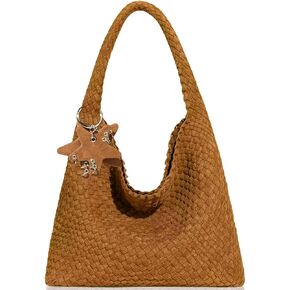 حقيبة يد منسوجة للنساء، حقائب كتف، حقيبة هوبو للشاطئ، حقيبة منسوجة يدويًا تحت الإبط، حقيبة بمقبض علوي مع محفظة in Kuwait