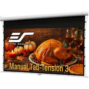 Elite Screens Manual Tab Tension 3, CineWhite®P, 110-INCH with Extra 12" Drop Pull Down Projector Movie Screen Gaming Presentations ISF Certified, MT110XWH3-E12 in Kuwait