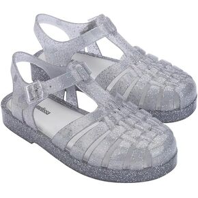 صندل جيلي ميني ميليسا بوسيشن للرضع والأطفال الصغار - حذاء جيلي الأصلي الأيقوني في التسعينيات، صندل الصيادين مع حزام قابل للتعديل وإبزيم جانبي، شفاف، 9 in Kuwait