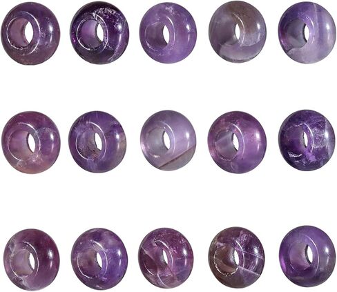 mookaitedecor 25 Pcs Indian Agate Large Hole Beads Stone Rondelle Gemstone Loose Beads for Jewelry Making, Bracelet, Macrame Projects, DIY Crafts, 8x14 mm in Kuwait