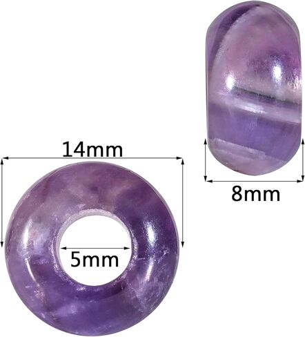 mookaitedecor 25 Pcs Indian Agate Large Hole Beads Stone Rondelle Gemstone Loose Beads for Jewelry Making, Bracelet, Macrame Projects, DIY Crafts, 8x14 mm in Kuwait