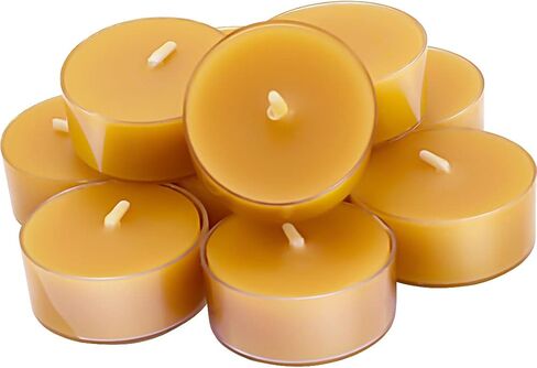 Natural Beeswax Tea Candles, DEYBBY 20 Pack Handmade Beeswax Candles in Aluminum Cup, Great for Home Decoration in Kuwait