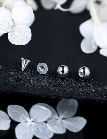 16/14g Replacement Piercing Changing Balls/Cones/Parts for Septum Tongue Bridge Eyebrow Lip Rings Medusa Labret Cheek Belly Button Cartilage Conch Helix Rook Tragus Industrial Earrings in Kuwait