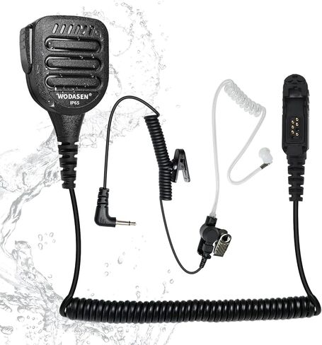 WODASEN Waterproof Radio Speaker Mic Walkie Talkie Microphone Handheld Shoulder Lapel Mic for XPR3000 XPR3000e XPR3300 XPR3300e XPR3500 XPR3500e (128, Tan) in Kuwait