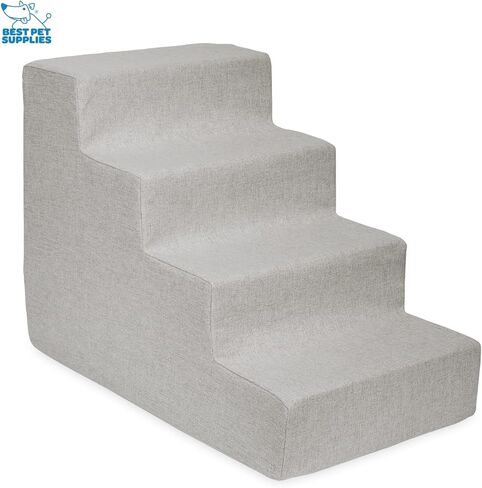 Best Pet Supplies Dog Stairs for Small Dogs & Cats, Foam Pet Steps Portable Ramp for Couch Sofa and High Bed Non-Slip Balanced Indoor Step Support, Paw Safe No Assembly - Sand, 5-Step in Saudi Arabia
