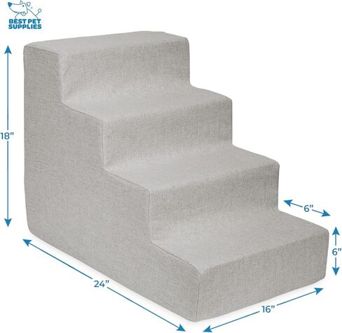 Best Pet Supplies Dog Stairs for Small Dogs & Cats, Foam Pet Steps Portable Ramp for Couch Sofa and High Bed Non-Slip Balanced Indoor Step Support, Paw Safe No Assembly - Sand, 5-Step in Saudi Arabia