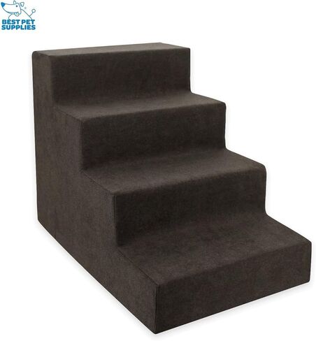 Best Pet Supplies Dog Stairs for Small Dogs & Cats, Foam Pet Steps Portable Ramp for Couch Sofa and High Bed Non-Slip Balanced Indoor Step Support, Paw Safe No Assembly - Sand, 5-Step in Saudi Arabia