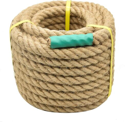 Jute Rope Natural Jute Manila Rope Nautical Hemp Rope Twisted Natural Thick Heavy Duty Rope for Crafts, Bundling,Anchor, Hammock, Nautical, Tug of War, Railings,Decorate (1-1/2 in X 100 Ft) in Kuwait