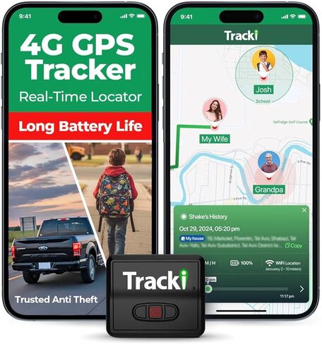 Tracki GPS Tracker for Vehicles No Monthly fee, USA Made Tech. 4G LTE Car GPS Tracking Device. Unlimited Distance, US & Worldwide. Small Portable Real time Mini Magnetic. with 12 Month Subscription in Kuwait