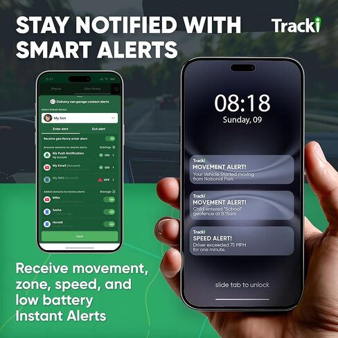Tracki GPS Tracker for Vehicles No Monthly fee, USA Made Tech. 4G LTE Car GPS Tracking Device. Unlimited Distance, US & Worldwide. Small Portable Real time Mini Magnetic. with 12 Month Subscription in Kuwait