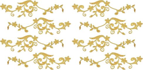 اوتنايس 5 ازواج من رقع تطريز الزهور الذهبية المطرزة للخياطة/ رقع زينة تثبت بالكي للحرف اليدوية والخياطة in Kuwait