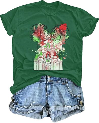 Women Magic Kingdom Shirt Castle Graphic Shirts Casual Family Vacation Holiday T Shirt Cute Short Sleeve Tee Top in Kuwait