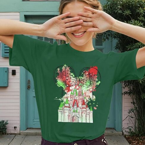 Women Magic Kingdom Shirt Castle Graphic Shirts Casual Family Vacation Holiday T Shirt Cute Short Sleeve Tee Top in Kuwait