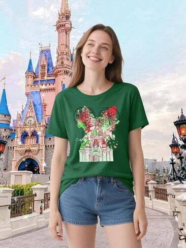 Women Magic Kingdom Shirt Castle Graphic Shirts Casual Family Vacation Holiday T Shirt Cute Short Sleeve Tee Top in Kuwait