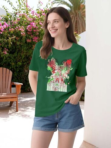 Women Magic Kingdom Shirt Castle Graphic Shirts Casual Family Vacation Holiday T Shirt Cute Short Sleeve Tee Top in Kuwait