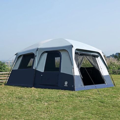 EVER ADVANCED 8 Person Blackout Cabin Tent, Camping Tent with Multi Room, Family Tent with Extra Porch and Rainfly, 2 Rooms Huge Portable Tent with Carry Bag, Water Resistant in Kuwait