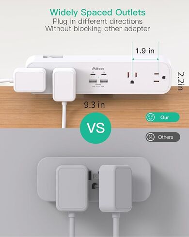 PD 30W Desk Clamp Power Strip, Desktop Mount Surge Protector, Fast Charging Station, Desk Mount Power Strip with 4 Outlets 4 USB Ports (2 USB C), 5Ft Extension Cord Desk Outlets for Home Office School in Kuwait