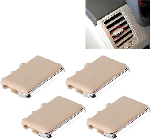 4Pcs Front Center AC Vent Air Conditioning Vent Outlet Tab Clips, Air Vent Clip Tab A/C Fresh Air Grille Clips, Front Left &Right AC Vent Air Vent Outlet Tab Clips, Black in Kuwait