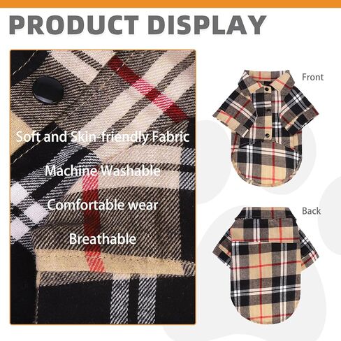 KOOLTAIL قميص الخريف للكلاب، قمصان منقوشة للحيوانات الأليفة باللون البرتقالي للهالوين، ملابس لطيفة للكلاب مناسبة لجميع المواسم، تي شيرت مريح للكلاب الصغيرة والمتوسطة والكبيرة والقطط، زي ملابس الحيوانات الأليفة، مقاس M in Kuwait