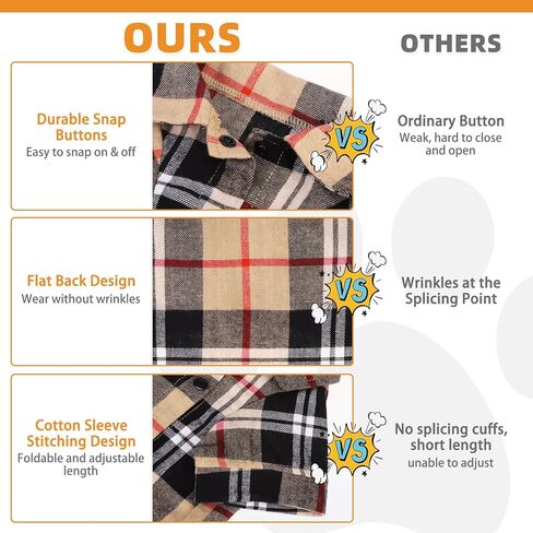 KOOLTAIL قميص الخريف للكلاب، قمصان منقوشة للحيوانات الأليفة باللون البرتقالي للهالوين، ملابس لطيفة للكلاب مناسبة لجميع المواسم، تي شيرت مريح للكلاب الصغيرة والمتوسطة والكبيرة والقطط، زي ملابس الحيوانات الأليفة، مقاس M in Kuwait