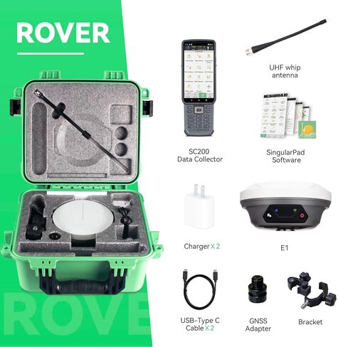 E1 GNSS GPS RTK معدات مسح الأراضي للمحطة الأساسية جهاز استقبال GNSS للمحطة الإجمالية مسح ثابت عالي الدقة، جمع الإحداثيات، مسح النقاط in Kuwait