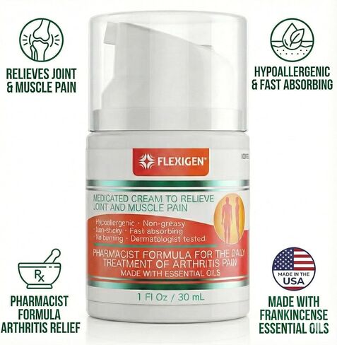 Pain Relieving Cream Lotion- 3.2 oz Spray Pump- Frankincense and Menthol Arthritis Therapy Rub for Joint and Muscle Ache. Cooling, FSA/HSA Eligible in Saudi Arabia
