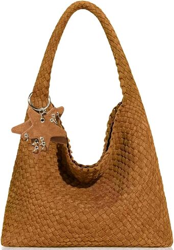 حقيبة يد منسوجة للنساء، حقائب كتف، حقيبة هوبو للشاطئ، حقيبة منسوجة يدويًا تحت الإبط، حقيبة بمقبض علوي مع محفظة in Kuwait