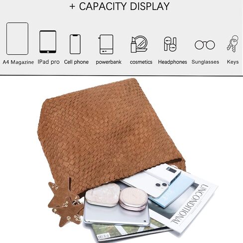 حقيبة يد منسوجة للنساء، حقائب كتف، حقيبة هوبو للشاطئ، حقيبة منسوجة يدويًا تحت الإبط، حقيبة بمقبض علوي مع محفظة in Kuwait