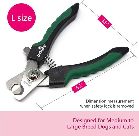 PetsJoy Pet Nail Clipper with Protective Guard to Avoid Over-Cutting, Toenail Trimmer with Razor Sharp Stainless Steel Blades and Anti-Slip Handle, Size:M, for Small to Medium Pets in Saudi Arabia