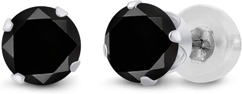Gem Stone King 14K White Gold Blue Zircon Stud Earrings For Women Men | 1.00 Cttw | Round 4MM in Saudi Arabia
