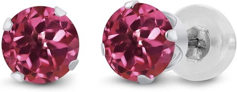 Gem Stone King 14K White Gold Blue Zircon Stud Earrings For Women Men | 1.00 Cttw | Round 4MM in Saudi Arabia