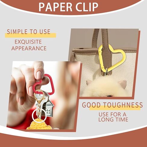 6Pack Multicolor Heart Shaped Carabiners Hook Clips Camping Accessories Buckle,Lightweight Aluminum Caribeaners with Keychain Hook Ring in Kuwait